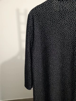 Vestido Mango Negro Lunares Talla L