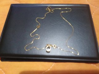 Collanina Argento Dorato 925 con zircone luminoso.