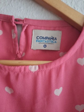 Vestido Compañía Fantástica Corazones Rosa Talla S