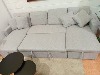 Sofá Cama Grande Beige/Gris
