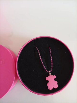 Colgante Oso Tous Rosa y Cadena