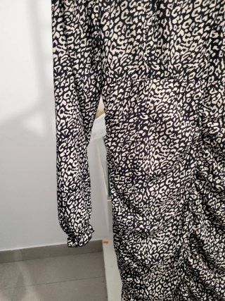 Vestido estampado drapeado