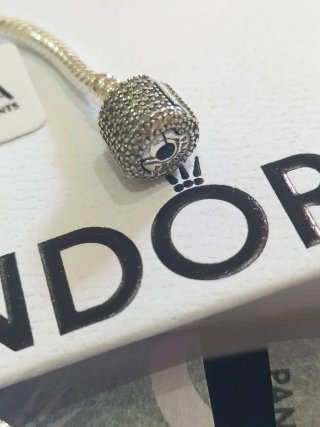 Pulsera Pandora cierre brillantes plata