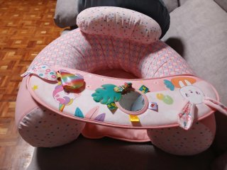 Carrito bebé 3 piezas: cuna rosa,hamaca, sofá bebe