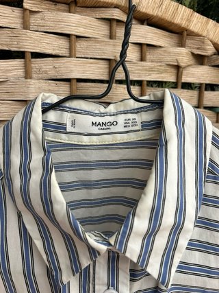 Camisa Mango Rayas Azul y Blanco - modelo grande