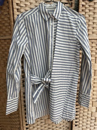 Camisa Mango Rayas Azul y Blanco - modelo grande