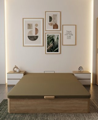 Cama Canapé Matrimonial +  2 Mesita Noche