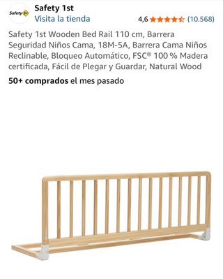 Barrera Cama Safety 1st Madera 110cm NUEVA