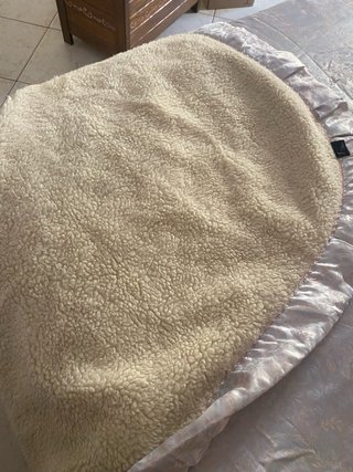 Copriletto matrimoniale lana oro e bianco