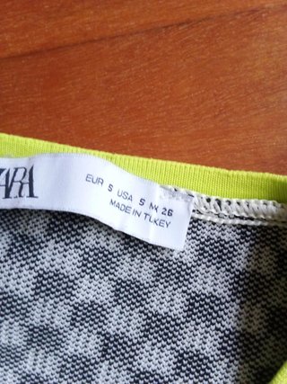 Chaleco Zara Cuadros Flúor