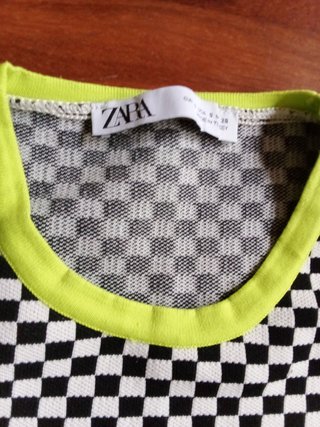 Chaleco Zara Cuadros Flúor