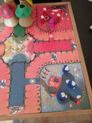 Juego Parchís y Oca Pitufos Años 80