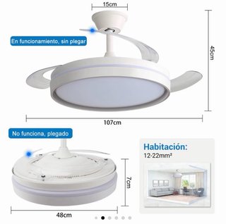 Ventilador de techo con lámpara LED