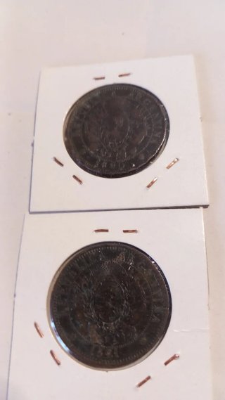 Monete da 2 Centavos Argentina 1890 e 1891