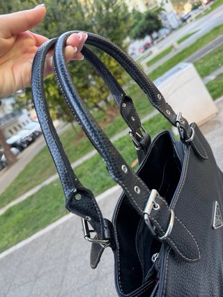 Borsa  Nera Pelle Granata