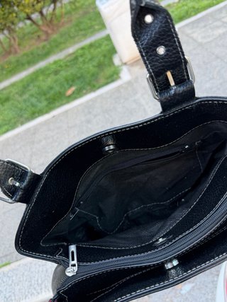 Borsa  Nera Pelle Granata