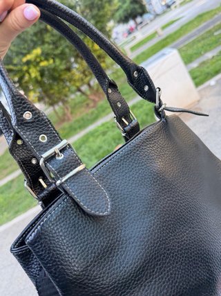 Borsa  Nera Pelle Granata