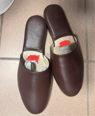 Pantofole in pelle marrone tg 47 military