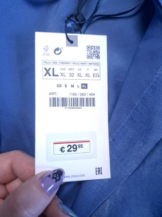Vestido Zara satinado azul índigo XL