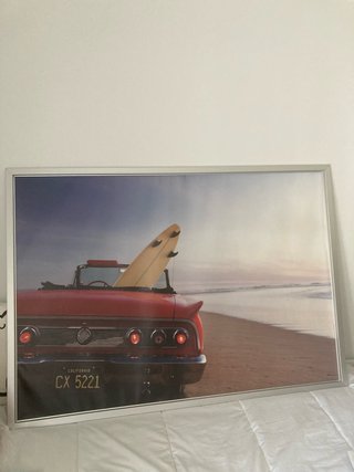 Cuadro Grande Coche Rojo y Tabla Surf