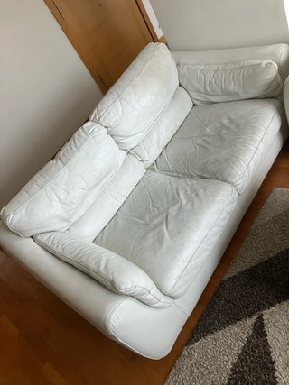 Sofás de Piel Natuzzi Blancos (2 uds)