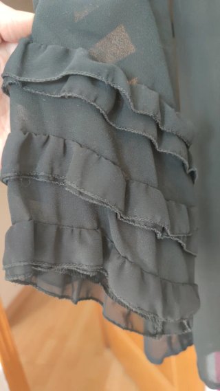 Cárdigan Kimono Gasa Negro Vintage Talla S/M