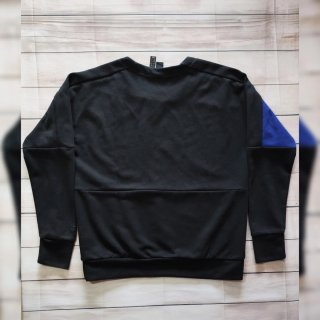 Sudadera Adidas Moderna Bloques Negro y Azul