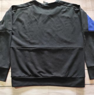 Sudadera Adidas Moderna Bloques Negro y Azul