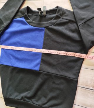 Sudadera Adidas Moderna Bloques Negro y Azul