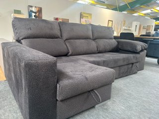 Sofá Cama Chaise Longue con Arcón Gris