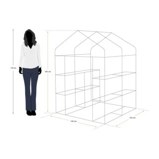 Invernadero de PVC y acero New Leaf con 4 estantes de 143x143x195 cm