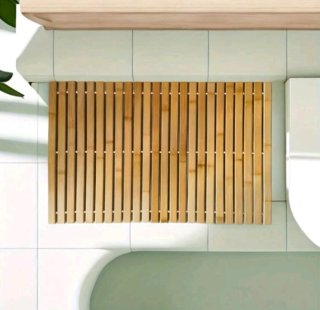 Elegante alfombrilla de bambú 40x60cm baño sala!!