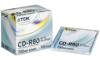CD-R TDK 80min 700MB 10 Discos