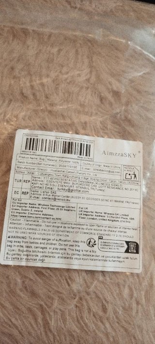 Alfombra beige poliéster suave