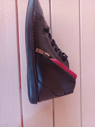 Botín negro mujer 39 cordón y cremallera