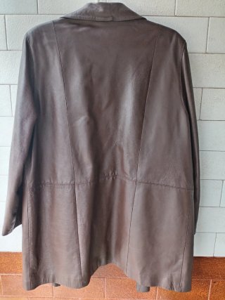 Chaqueta de piel marrón mujer