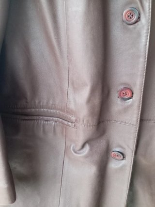 Chaqueta de piel marrón mujer