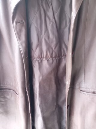 Chaqueta de piel marrón mujer