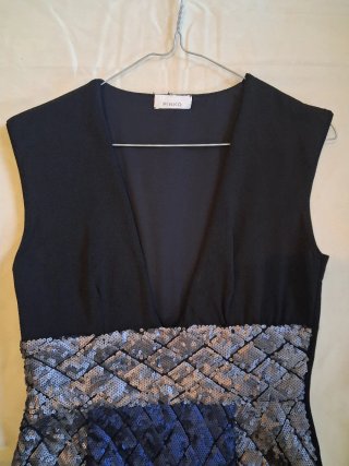 Vestito Pinko paillettes blu e argento