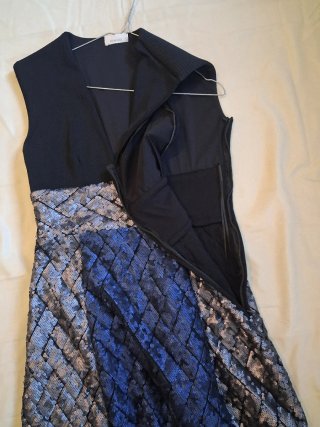 Vestito Pinko paillettes blu e argento