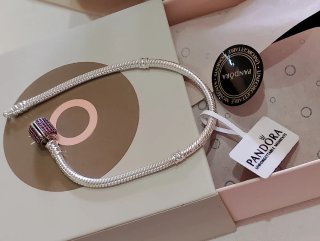 Pulsera Pandora 18cm con cierre Rosa pedrería