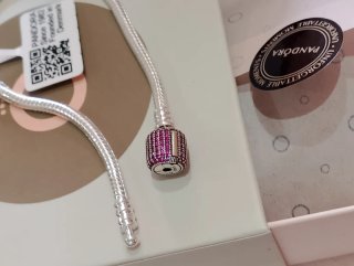Pulsera Pandora 18cm con cierre Rosa pedrería
