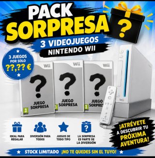 Pack 3 Videojuegos Sorpresa Nintendo Wii