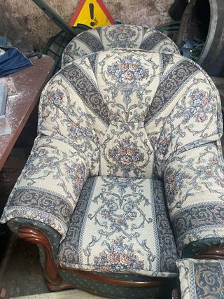 Conjunto Sofás Madera y Tela