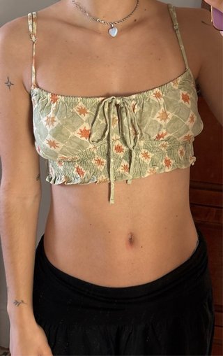 Top verano Pull&Bear estampado soles verde