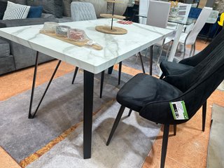 Mesa comedor mármol blanco patas negras