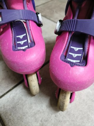 Patines en línea rosas y morados decathlon