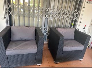 Conjunto terraza ratán negro