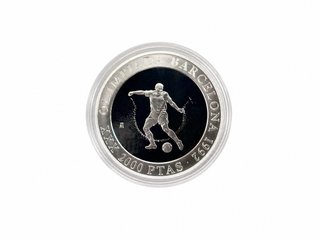 Moneda Plata 2000 Pesetas Fútbol Barcelona 92