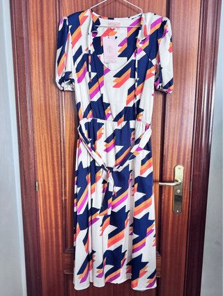 Vestido fiesta estampado multicolor